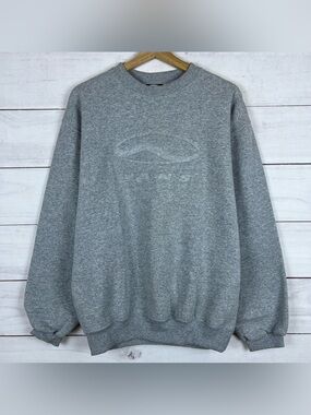 Vintage 90s Vans Off The Wall Embossed Sweatshirt Gray Small Y2K
